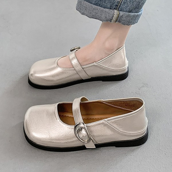 Modern Fashion 여성 고급감 발편한 플랫 구두 스트랩 슈즈 D57