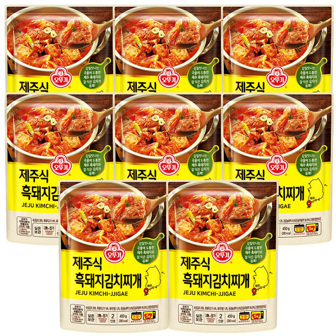 오뚜기 제주식 흑돼지 김치찌개, 450g, 8개