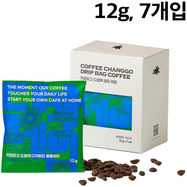 12g 드립백 커피 7개입 디카페인 콜롬비아 커피창고 간편커피 1세트