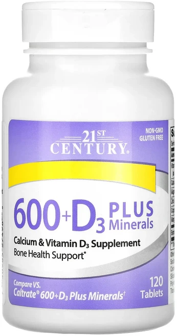 21st Century 600+D3 플러스 미네랄 120정, 1개 - 쿠팡