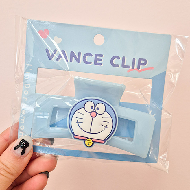 도라에몽 얼굴 집게핀 올림머리 포니테일 머리핀 삔 반묶음