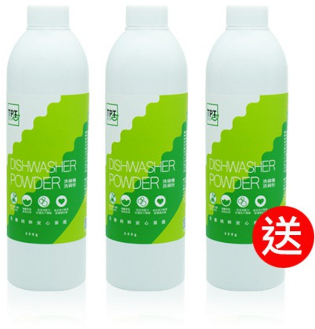 TPT 洗碗機洗碗粉 (適用各廠牌洗碗機) 無螢光劑 無人工香精 海鹼萃取, 1個, 500ml