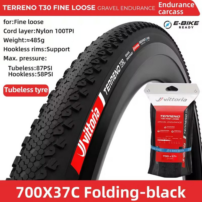 비토리아 자전거 그래블 로드 타이어 40-622 37-622 튜브리스 테레노 T50 T30 T10 높은 펑크 방지 측벽 보, 04 T30 700x37c black