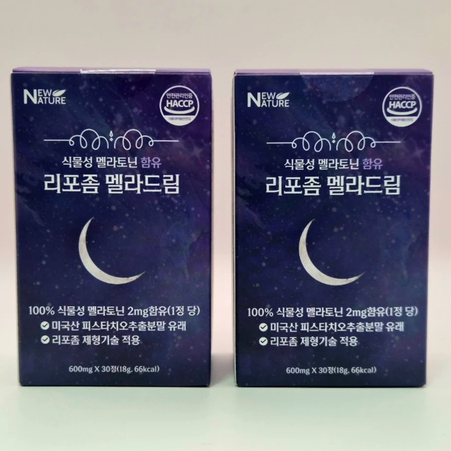 뉴네이처 천연 식물성 리포좀 멜라토닌 2mg 함유 식약청인증 멜라드림, 2개, 30정 - 쿠팡