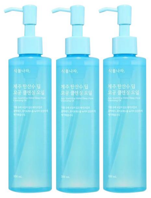식물나라 제주 탄산수 모공 딥 클렌징 오일, 200ml, 3개