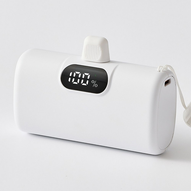 오지렌 10000mAh 대용량 도킹형 고속충전 보조배터리, 화이트, 1개, GM10