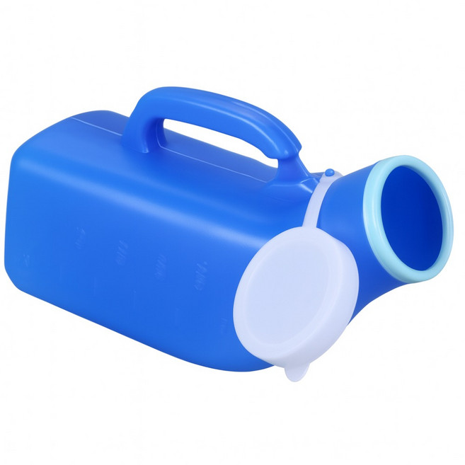 간이 휴대용 병원 요양원 눈금표시 넓은입구 소변통, 블루, 1개