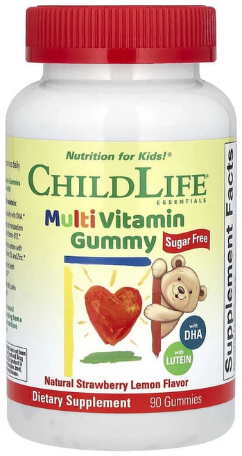 차일드라이프 에센셜 멀티비타민 구미 만4세이상 어린이 종합비타민 천연딸기레몬맛 90개, 1개, 90정 - 쿠팡
