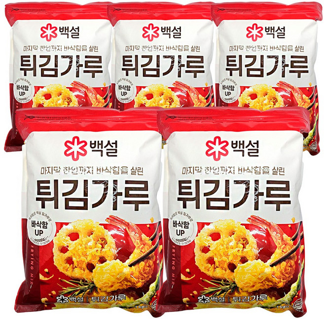 백설 부침가루, 1kg, 5개