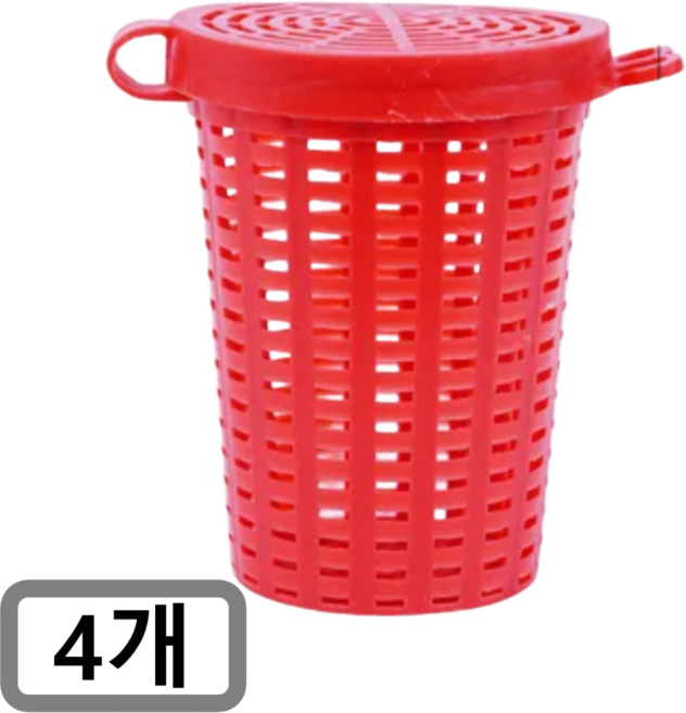 리얼세이지 통발 미끼통, 4개, 레드