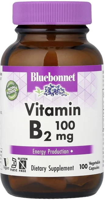 블루본넷뉴트리션 비타민 B-2 100mg 100 베지캡슐, 100정, 6개 - 쿠팡