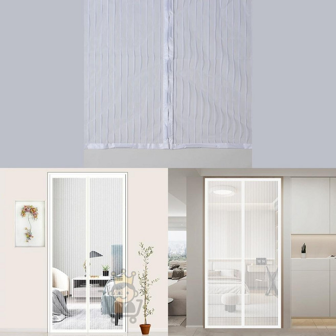 마켓보스샵 자석 문 모기장 100x210cm 화이트 출입문방충망