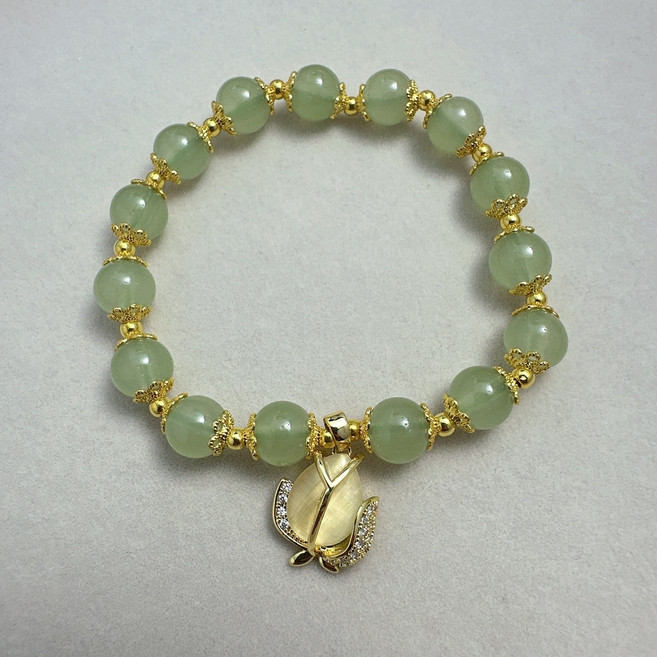 오누이디스플레이 재물운 소원성취 그린 옥 팔찌
