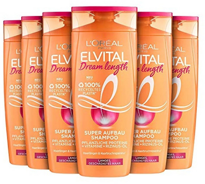 유럽 로레알 파리 엘비탈 드림 렝스 슈퍼 빌딩 샴푸 6팩6 x 300ml 헤어케어