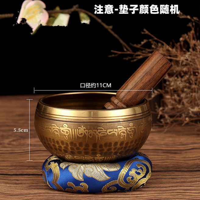 尼泊爾手工頌缽 佛音碗, 1個, 六字真言佛音碗口徑11CM