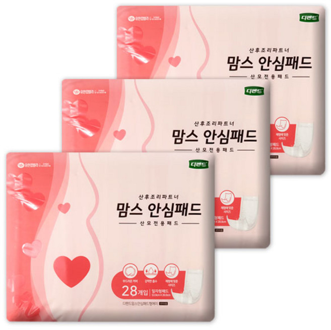 유한킴벌리 디펜드 맘스 안심 패드 28매 3P 산모용패드, FREE(onesize), 3세트