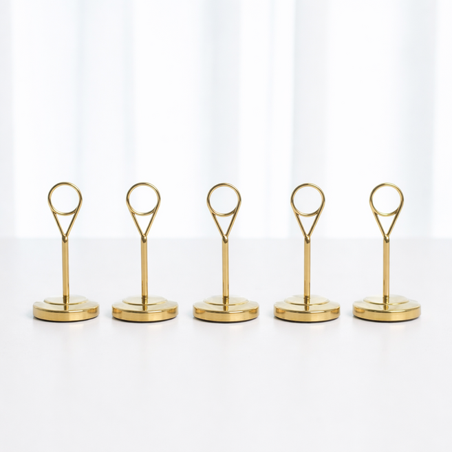 메탈쇼클립 가격표꽂이 메모홀더, 5개, 골드(소)