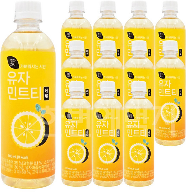 일화차시 유자민트티 제로, 500ml, 12개