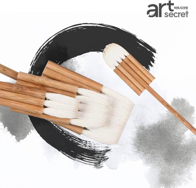 수채화붓 백붓 고급양모브러쉬 민화필 바탕 물칠 2690F/FB, 2690FB(둥근평붓), 1개, 7호