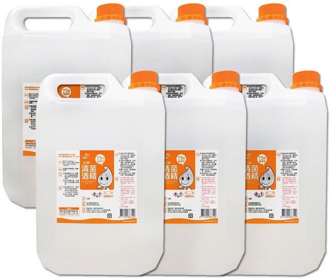 【生發】清菌酒精75%, 6個, 4L