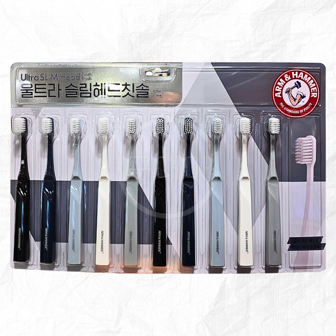 암앤해머 울트라 슬림헤드 칫솔 10입, 10개