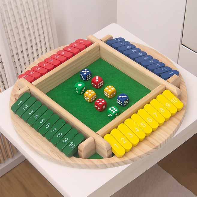 數字翻牌大班益智類玩具積木兒童桌遊思維訓練3到6歲骰子棋盤遊戲, 1個, 圓形彩色(白盒款8顆骰子)
