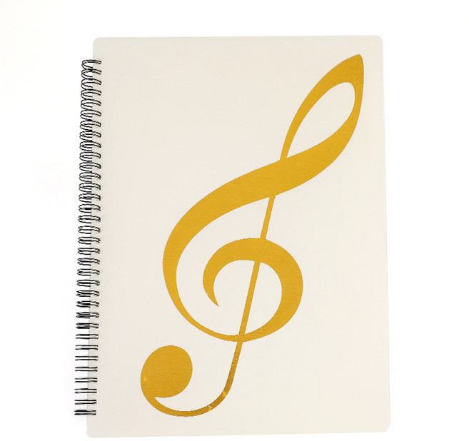 아리아츄 A4 피아노 악보집 악보 파일 스프링 화일 다면 2면 20P 40매 클리어파일, 1개, 화이트