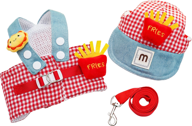 하니펫 강아지 귀요미 하네스 세트, 1세트, 감자튀김