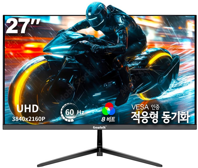 27인치 게이밍 모니터 4K UHD 모니터 IPS패널 60Hz VA패널, 4K 60Hz, 70cm