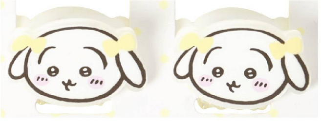 토끼 캐릭터 미니 헤어집게핀 2개 세트 여성용 아크릴 헤어장식