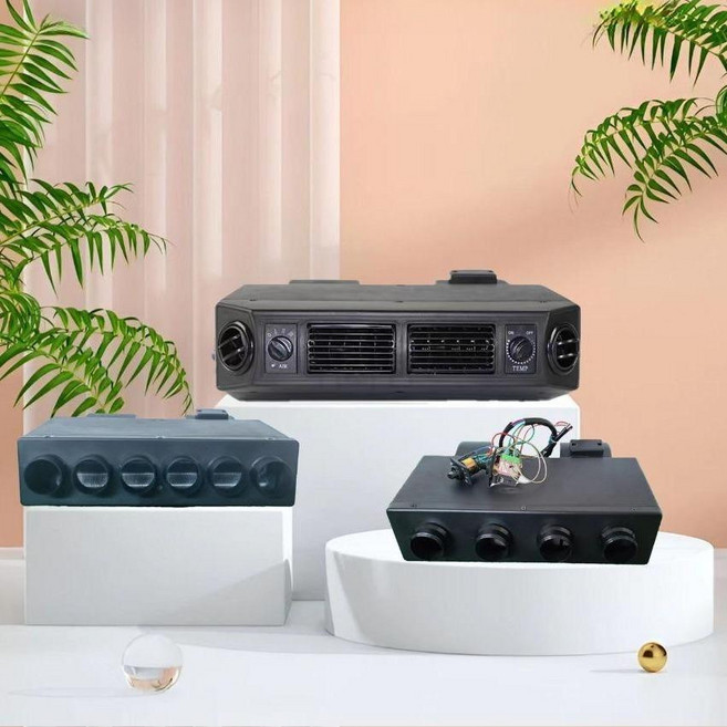 지게차에어컨 개조 트럭 차량용 냉풍 굴삭기 중장비 화물차 냉방기 쿨러 12V 24V 캠핑카, 가열 및 냉각 6개 구멍 24V