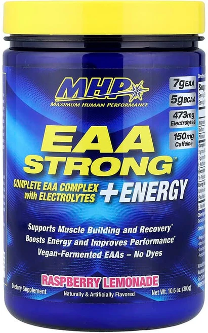 MHP EAA Strength™ + 에너지 라즈베리 레모네이드 300g(10.6oz) MHP-01028, 300g, 1개 - 쿠팡