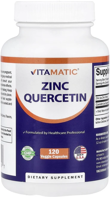 새해 첫좋은선물 Vitamatic 아연퀘르세틴 베지 캡슐 120정 제대로 할인합니다, 1개 - 쿠팡