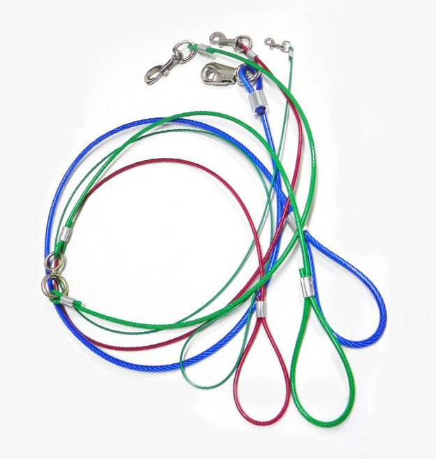 코팅 와이어 개줄 산책줄(색상랜덤), 1개, 랜덤