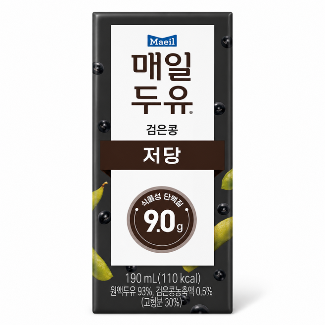 매일두유 검은콩 저당 190ML 48팩, 48개