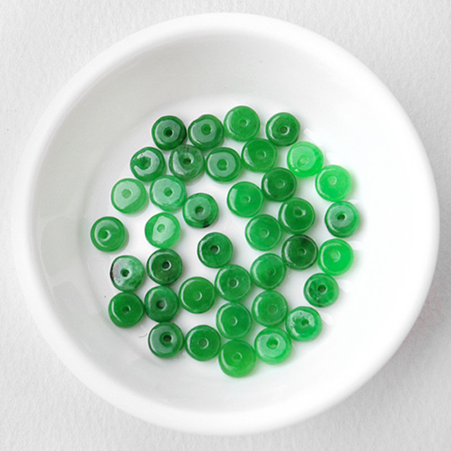 비즈아이 [5532-10]원석 천연비취옥 론델링 6mm 1개