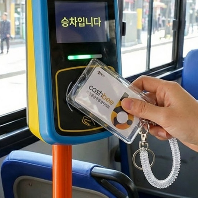 [마켓Y] 포토카드 홀더 키링 교통카드, 2개