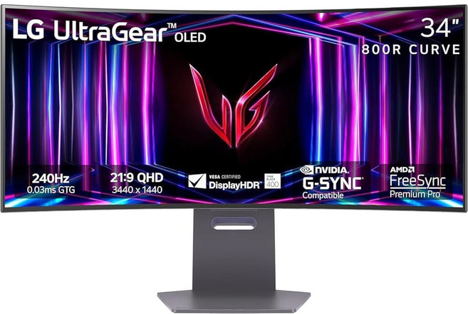 LG 34GS95QE 34인치 울트라기어 OLED 커브드 게이밍 모니터 WQHD 1440p 800R 240Hz 0.03ms 응답속도 AMD FreeSync Premiu, LG 34GS95QE 34 울트라기어 OLED 커브드