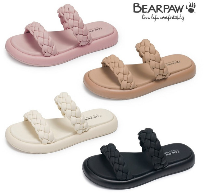 베어파우 LOTTIE 여성 슬리퍼 데일리 캐쥬얼 쿠션 스트랩 샌들 택1 K2673QB-W