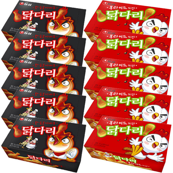 농심 닭다리 66gX10개(후라이드5개+핫숯불바베큐5개), 66g, 1세트