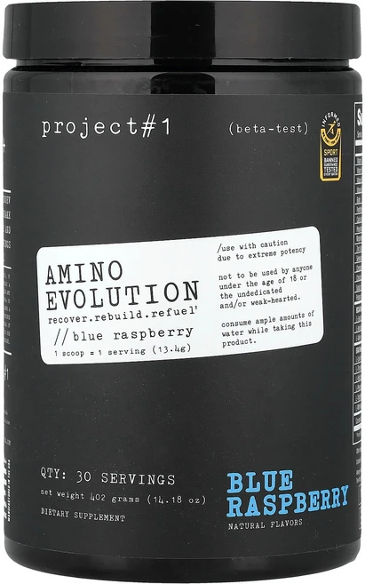 Project 1 뉴트리 Nutrition Amino E볼루션 블루 라즈베리 402g14.18oz129194원산지:기타, Project 1 뉴트리 Nutrition, Amino, 402g, 1개 - 쿠팡