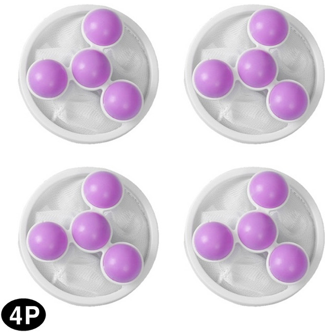 시그무드 버블 먼지 머리카락 회전형 세탁 세탁기 거름망, 퍼플(purple), 4개