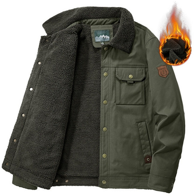 POMTOR 남성용 겨울 빅사이즈 따뜻한 카라 플리스 자켓 두툼한 보온 아우터