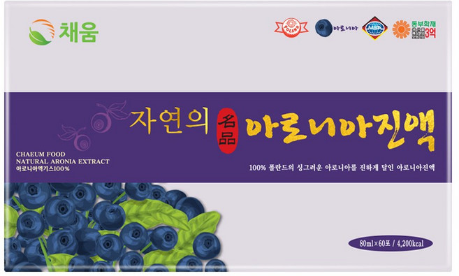 채움웰 자연의 아로니아진액 아로니아즙, 80ml, 60개