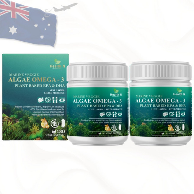 호주 헬스앤 앨지 식물성 rTG 오메가3 EPA DHA 180캡슐 x 2개, 180정