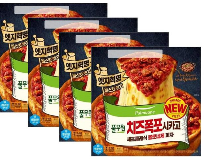 풀무원 치즈폭포 시카고 셰프클래식 볼로네제피자, 390g, 4개