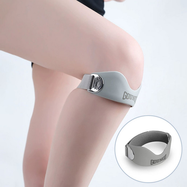 실리콘 슬개건밴드 - 농구 런닝 자전거 무릎보호대 프리미엄, 그레이, 1개