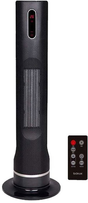 보국전자 타워형 리모컨 PTC 히터, BKH-2051P, 블랙