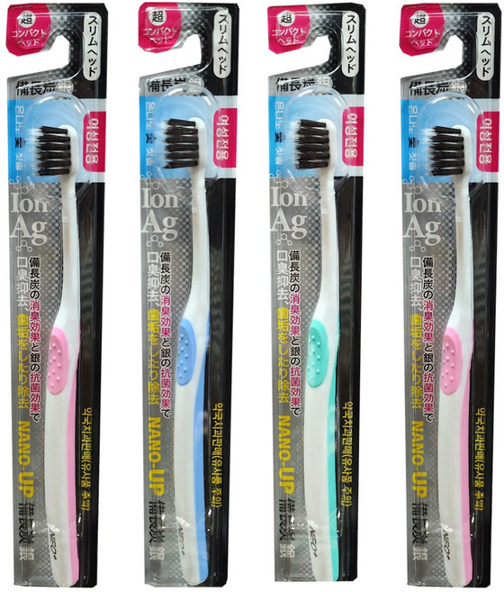 태산 비장탄(숯) 은 칫솔 여성용, 1개입, 4개