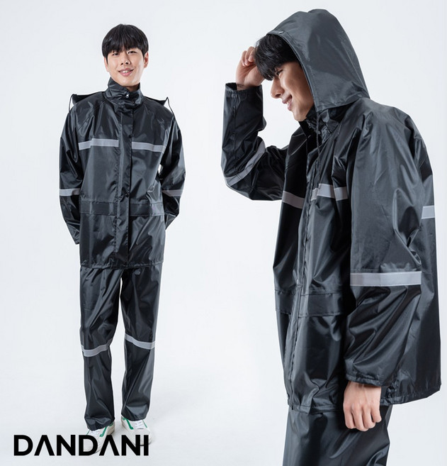 단다니 남자 배달 우비 세트 작업 등산 낚시 비옷 레인코트 라이더 우의